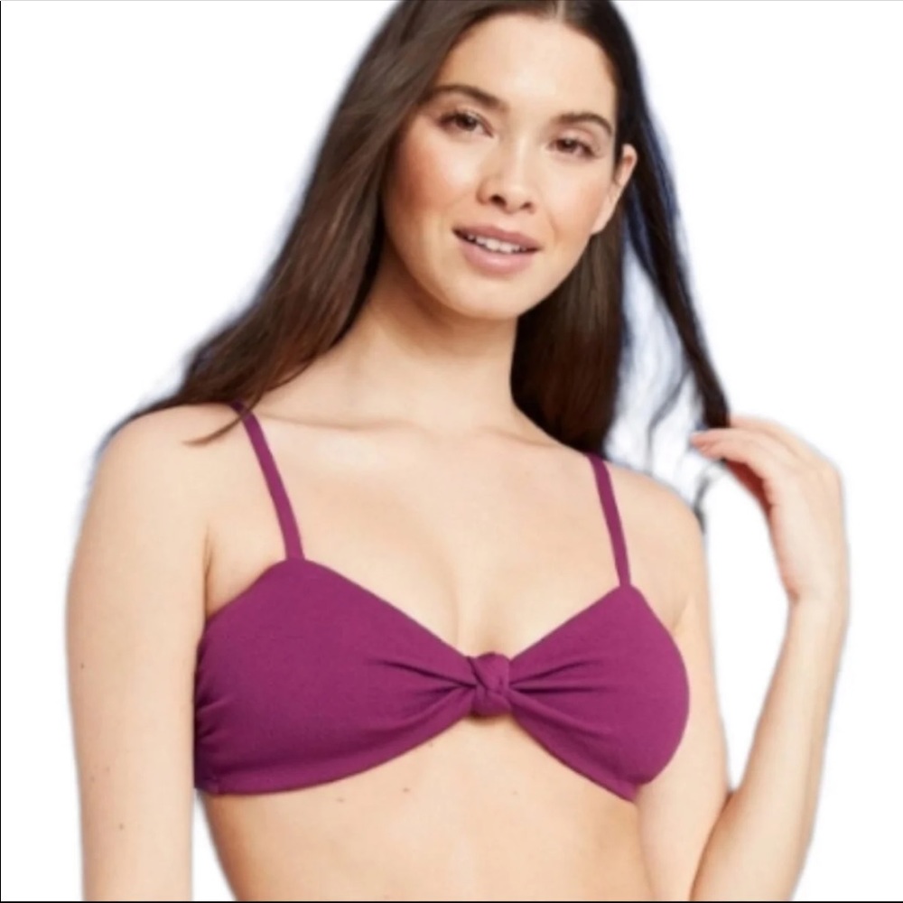 New Textured Plum Bikinj Set Medium Top C D Cup Small Bottoms